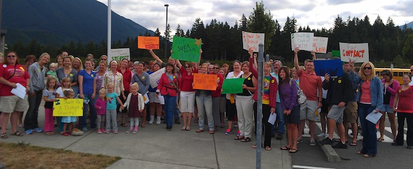 SVEA teacher rally at Twin Falls Middle School, August 23, 2013