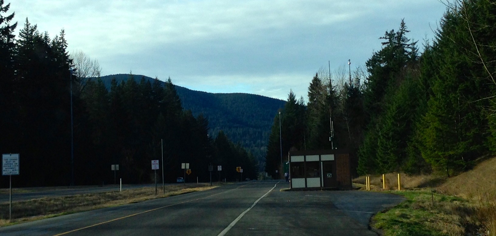 Washington State Patrol's truck weigh station located along the westbound I-90 on-ramp at exit 25