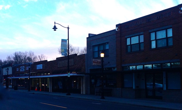 Retail area of Railroad Ave in historic Snoqualmie, 2/6/14