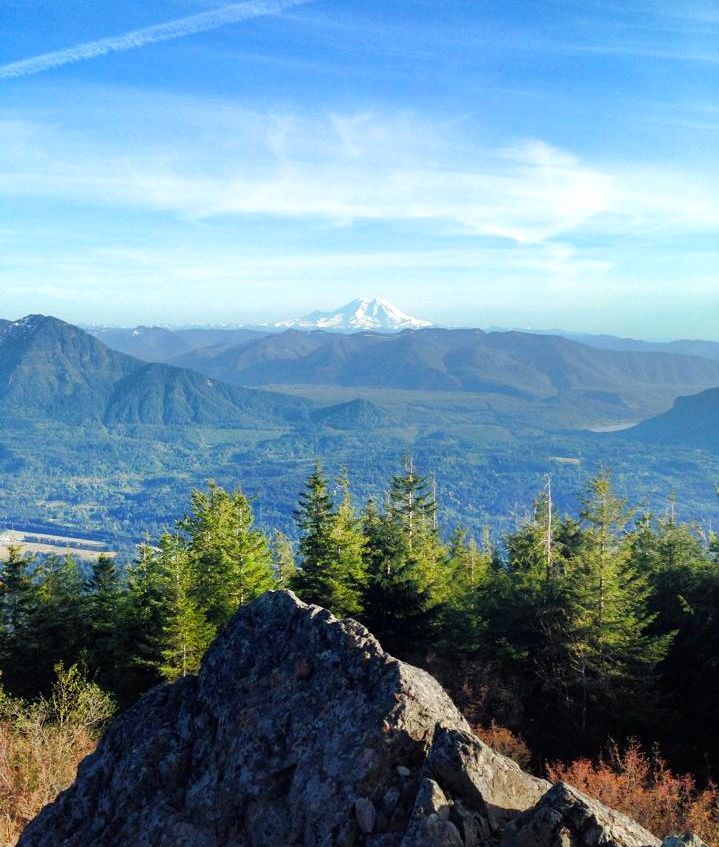 Mt. Rainier view from atop Mt Si. Photo by Katelyn Walker on 5/15/14.