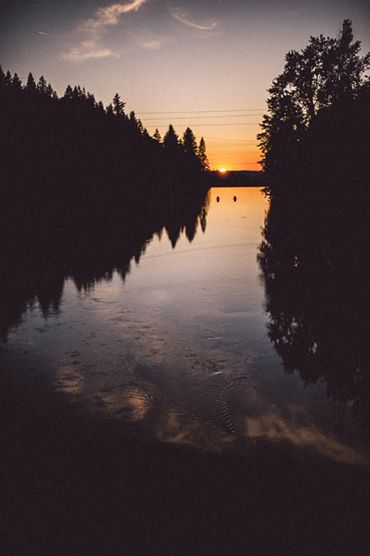 sunset over snoqualmie falls