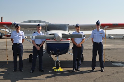 4 Overlake Squadron cadet members at the Desert Eagle graduation ceremony on August 3, 2014, in Ephrata, WA. Cadet Eckardt of Snoqualmie on far left.
