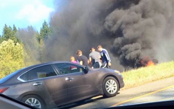 Accident scene I90 near Preston, 9/28/14