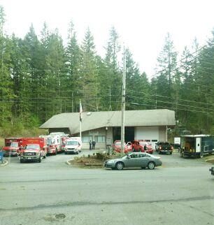 Wilderness Rim volunteer fire station being used as a command center for the hostage situation, 3/17/15.