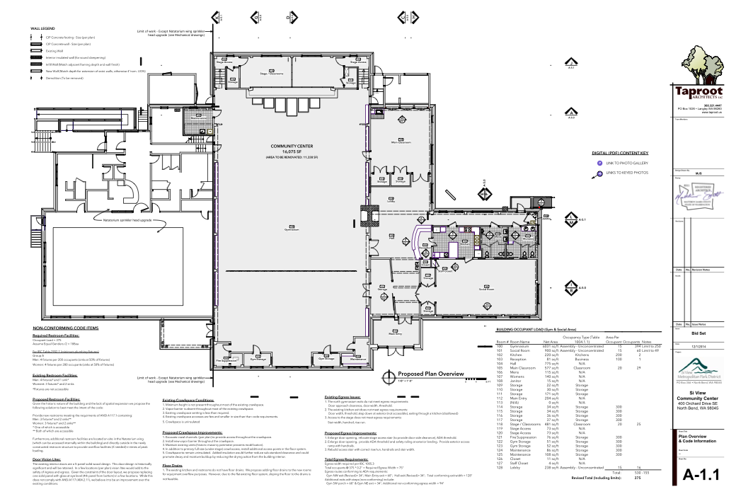 Floor plan of the remodeled Si View Community Center. The 4-month project will be complete in June 2015.
