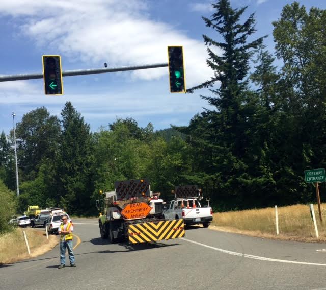 On ramp to EB I-90 from SR 18 was closed for fuel spill cleanup and overturned semi, 6/17/15