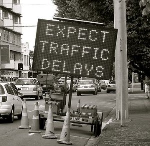 traffic delay sign
