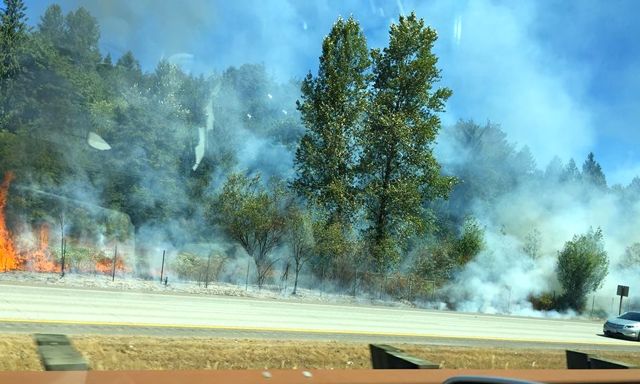 7/31/15. Fire in I-90 median near Preston. Photo: Erica Marcoux