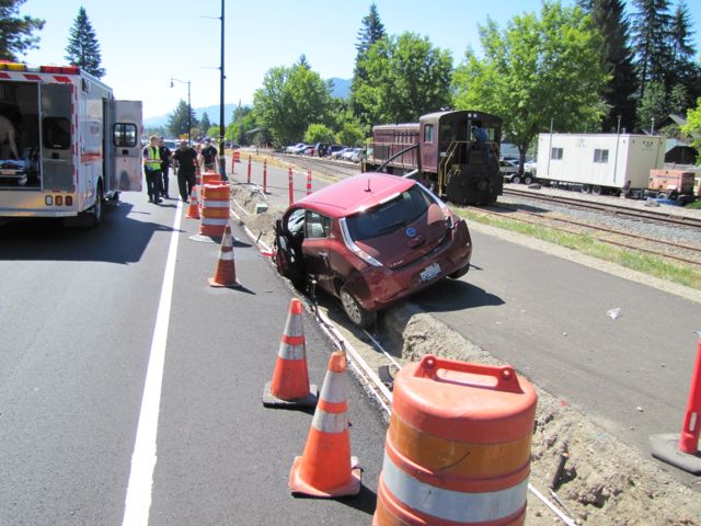 leaf in ditch rear view