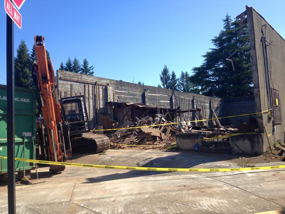The Brook being partally demolished, cleaned up for sale, 7/2/15.