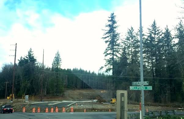 Tokul roundabout construction near Snoqualmie Falls, about 1/3 mile away.