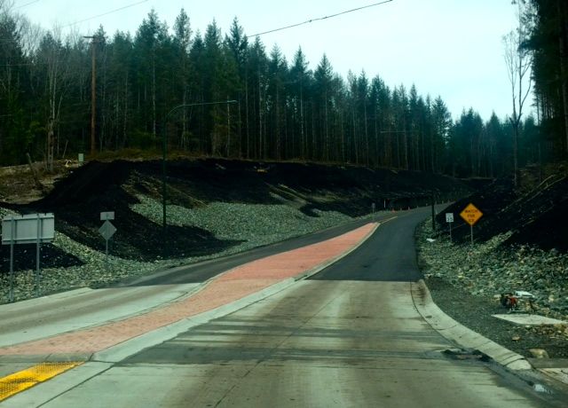 New section of Tokul Road that feeds into the new roundabout near Snoqualmie Falls.