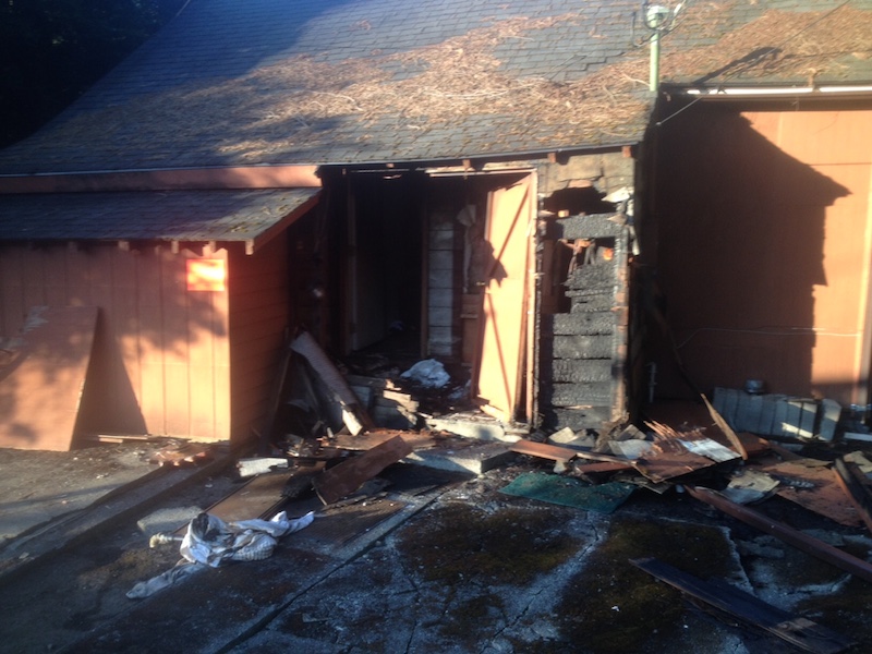 Fire damage to a home on Railroad PL in Snoqualmie, 7/26/16. Photo: SFD