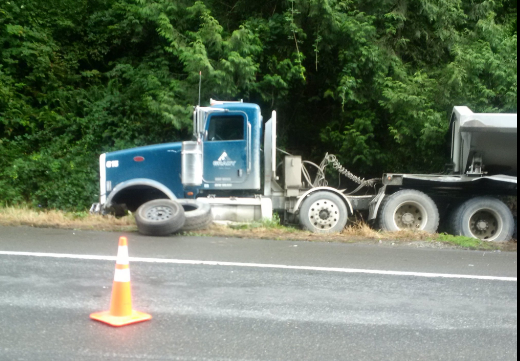 Semi involved in SR 18 accident on 9/8/16. Photo: WSP